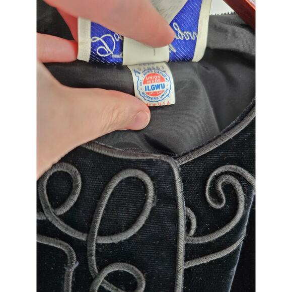 Vintage Donna Morgan For Non Stop Womens Sz 10 Formal Blazer Black Velvet - Picture 5 of 6